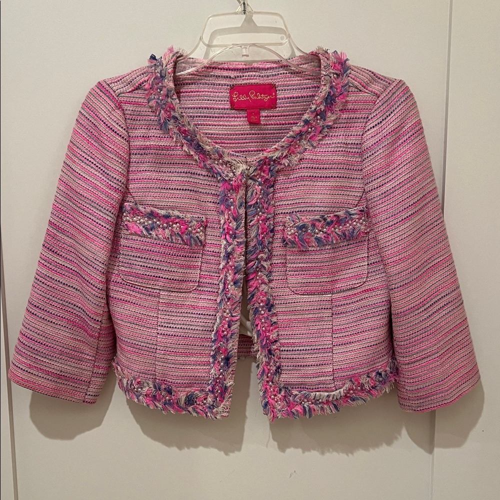 Lilly Pulitzer Multicolor Tweed cropped Blazer